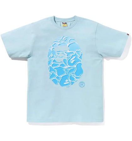 BAPE ABC Sea Surface Camo Ape Head Tee Sax - authentic BAPE product