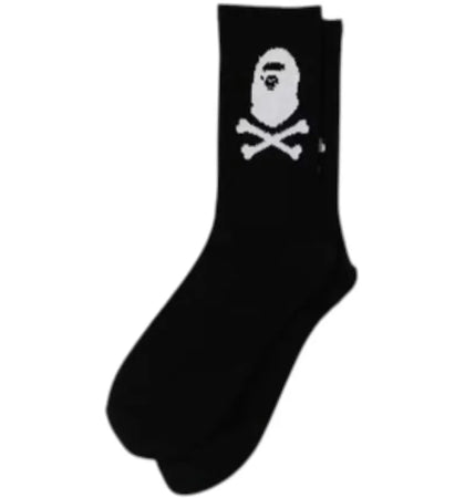 BAPE Ape Crossbone Socks Black - authentic BAPE product