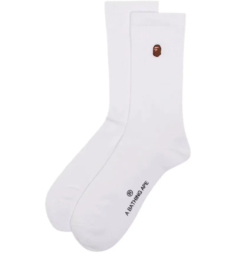 BAPE Ape Head One Point 1I80184002 Socks White - vue 360