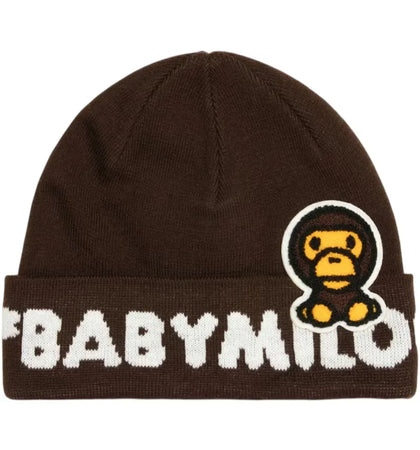 BAPE Baby Milo Knit Cap Brown - authentic BAPE product