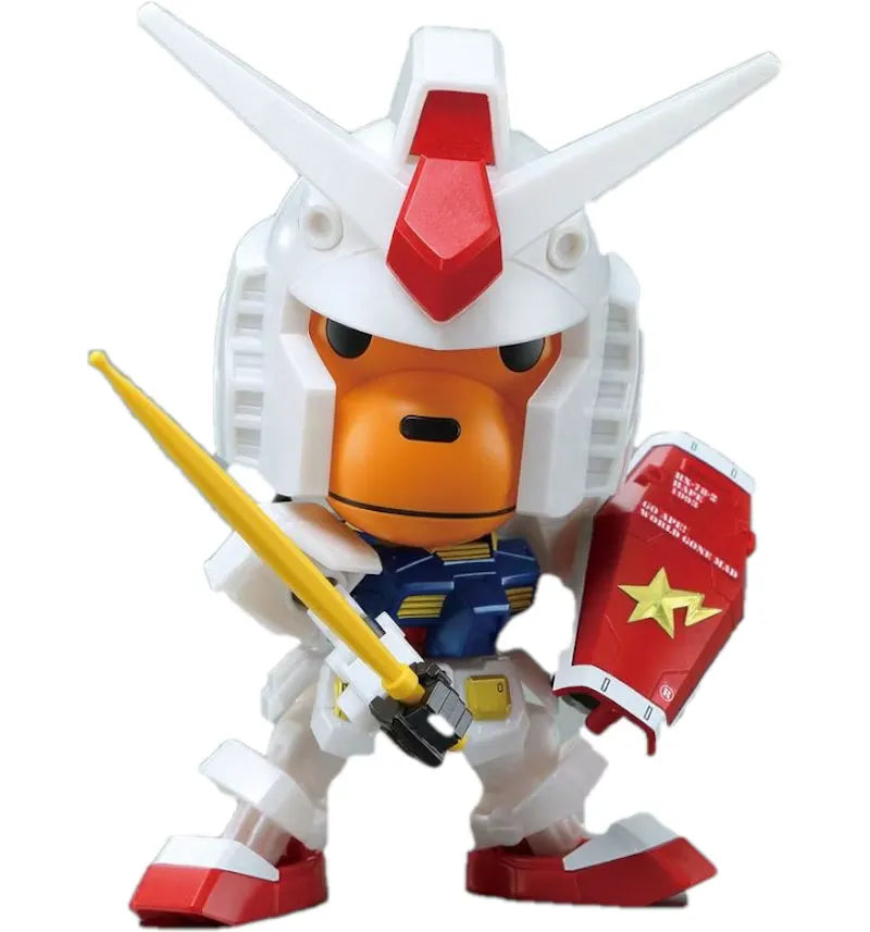 BAPE Baby Milo RX-78-2 Gundam Toy White - vue 360
