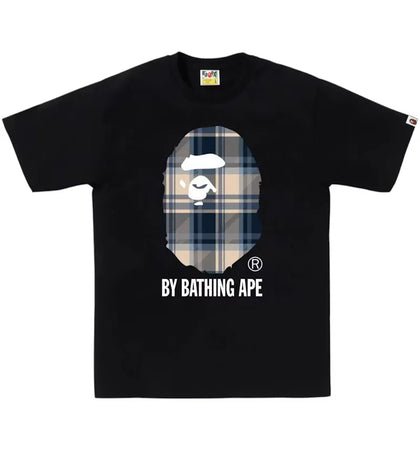 BAPE Check By Bathing Ape Tee (FW25) Black/Blue - authentic BAPE product