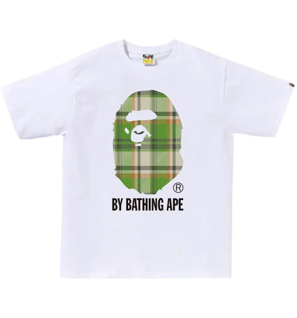 BAPE Check By Bathing Ape Tee (FW25) White/Green - authentic BAPE product