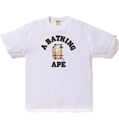 BAPE Check College Tee White/Beige - authentic BAPE product