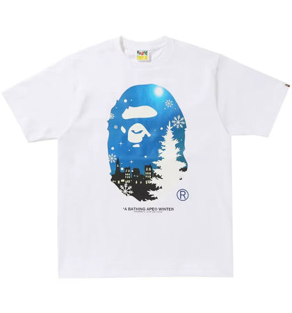 BAPE Christmas Ape Head Glow in the Dark Tee White - authentic BAPE product