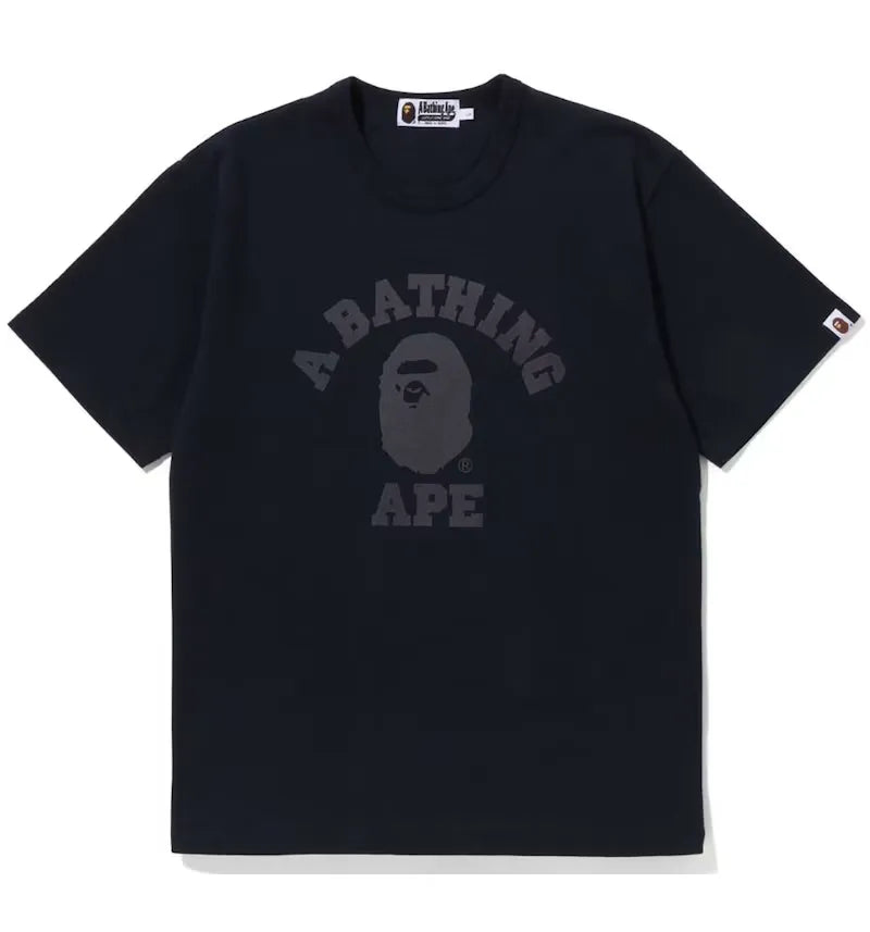 BAPE College Heavy Weight Tee Navy - vue 360