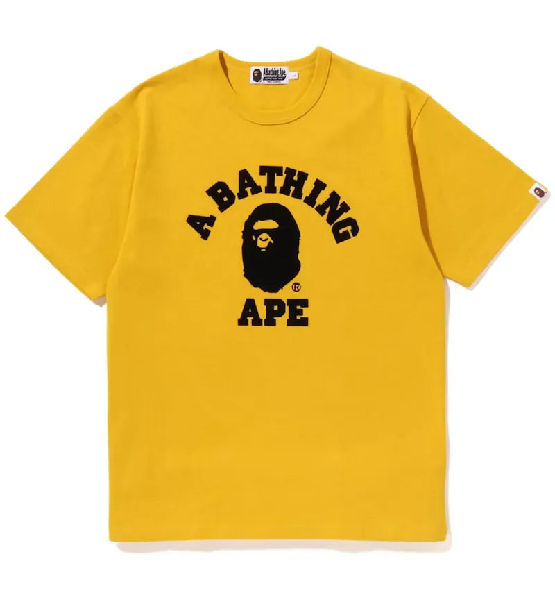 BAPE College Heavy Weight Tee Yellow - vue 360