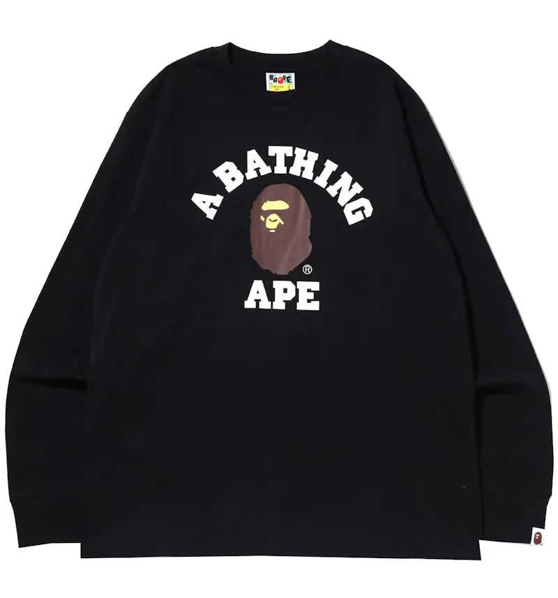 BAPE College L/S Tee (SS22) Black - vue 360