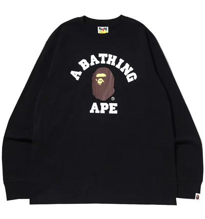 BAPE College L/S Tee (SS22) Black - authentic BAPE product