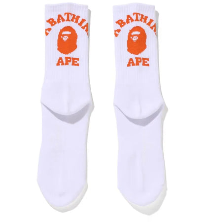 BAPE College Socks (FW21) Orange - authentic BAPE product