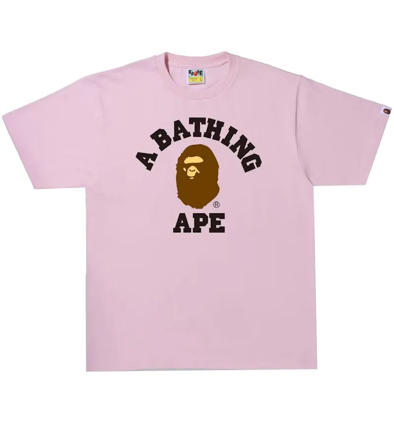 BAPE College Tee Pink - vue 360