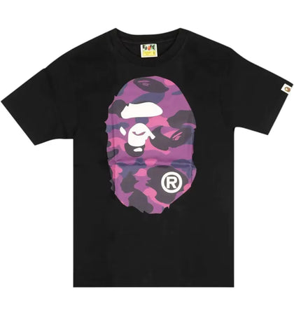 BAPE Color Camo Big Ape Head Tee (FW25) Black/Black/Purple - authentic BAPE product