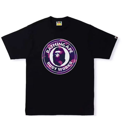 BAPE Color Camo Busy Works Tee (SS22) Black Double Purple - authentic BAPE product