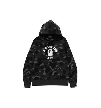 BAPE Color Camo College Pullover Hoodie Black - authentic BAPE apparel