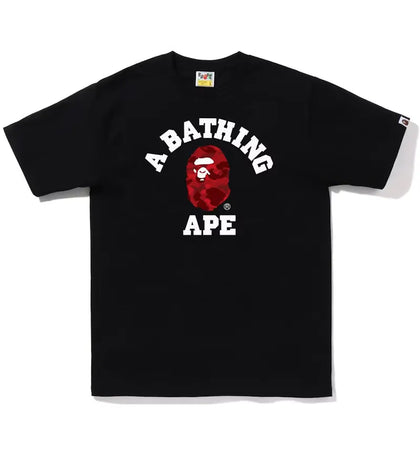 BAPE Color Camo College Tee (FW22) Black Red - authentic BAPE product