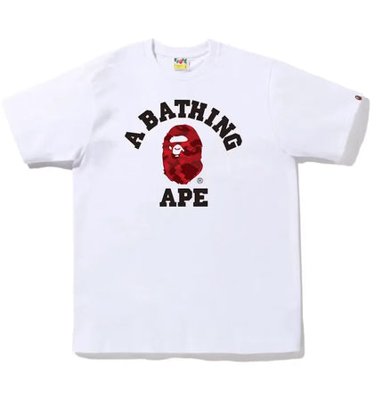 BAPE Color Camo College Tee (FW22) White Red - authentic BAPE product