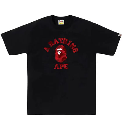 BAPE Color Camo College Tee (FW25) Black Red - authentic BAPE product