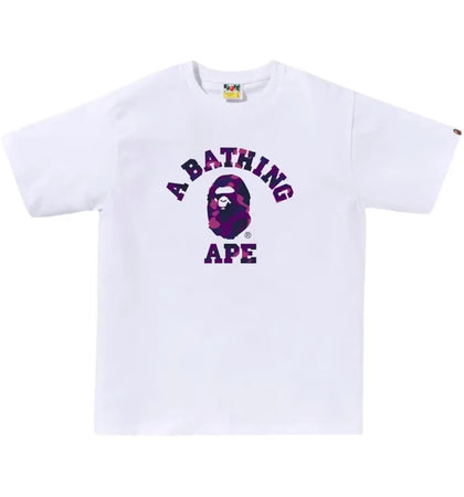 BAPE Color Camo College Tee (FW25) White Purple - authentic BAPE product