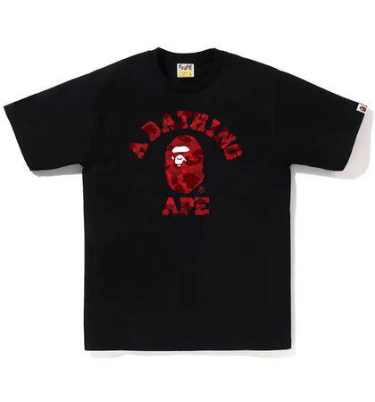 BAPE Color Camo College Tee (SS23) Black Red - authentic BAPE product