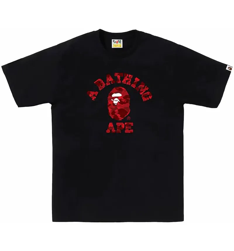 BAPE Color Camo College Tee (SS24) Black/Red - vue 360
