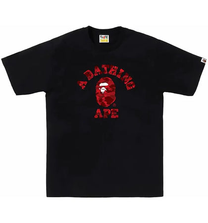BAPE Color Camo College Tee (SS24) Black/Red - authentic BAPE product