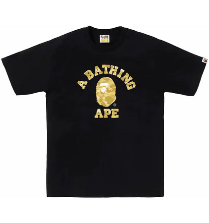 BAPE Color Camo College Tee (SS24) Black/Yellow - authentic BAPE product
