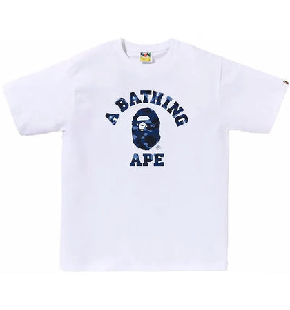 BAPE Color Camo College Tee (SS24) White/Navy - authentic BAPE product
