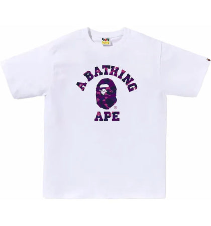 BAPE Color Camo College Tee (SS24) White/Purple - authentic BAPE product