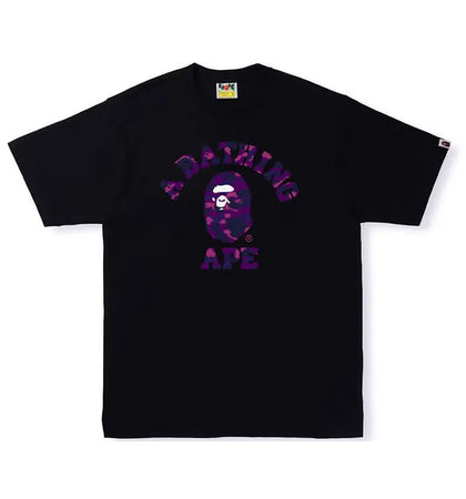 BAPE Color Camo College Tee Black Purple - authentic BAPE product