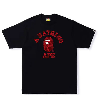 BAPE Color Camo College Tee Black Red - authentic BAPE product