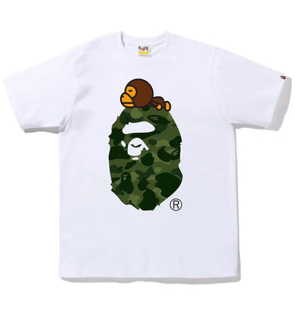 BAPE Color Camo Milo On Big Ape Tee (FW22) White Green - authentic BAPE product