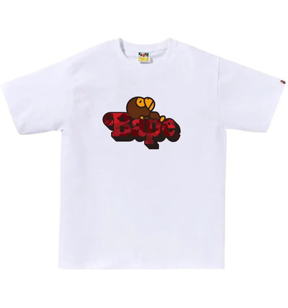 BAPE Color Camo Milo On Tee White/Red - authentic BAPE product