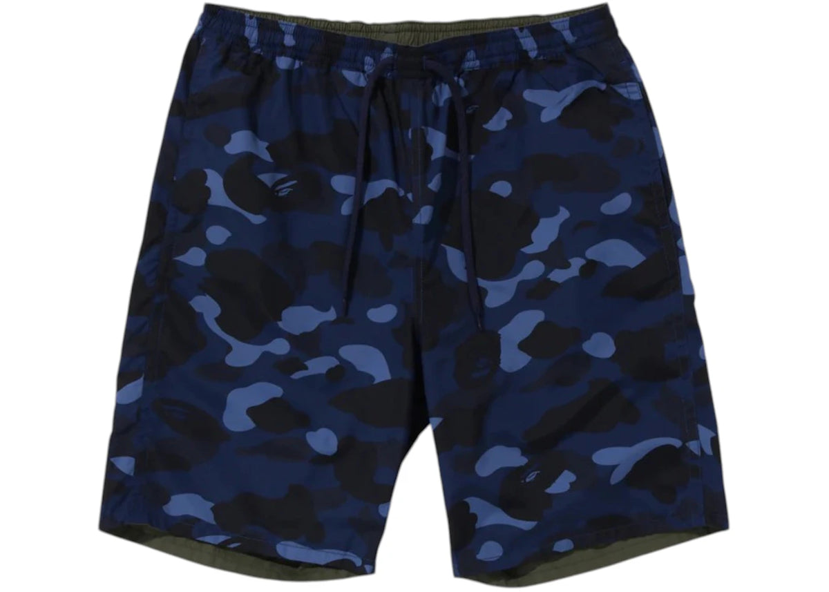 BAPE Color Camo Shark Reversible Shorts Navy Olive - vue secondaire A