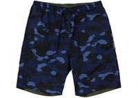BAPE Color Camo Shark Reversible Shorts Navy Olive