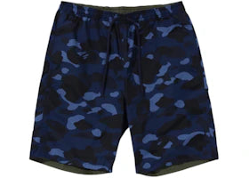 BAPE Color Camo Shark Reversible Shorts Navy Olive