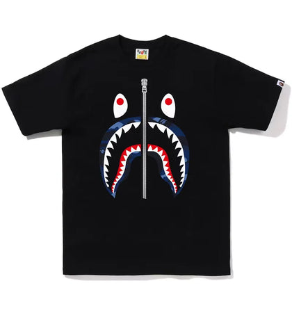 BAPE Color Camo Shark Tee (FW22) Black Blue - authentic BAPE product