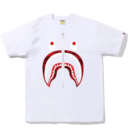 BAPE Color Camo Shark Tee (FW22) White Red - authentic BAPE product