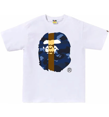 BAPE Color Camo Transform Big Ape Head Tee White/Navy - authentic BAPE product