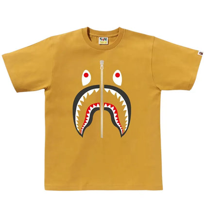 BAPE Cotton Shark Head T-Shirt Yellow - authentic BAPE apparel