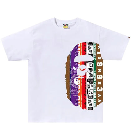 BAPE Fans Scarf Side Big Ape Head Tee White - authentic BAPE product