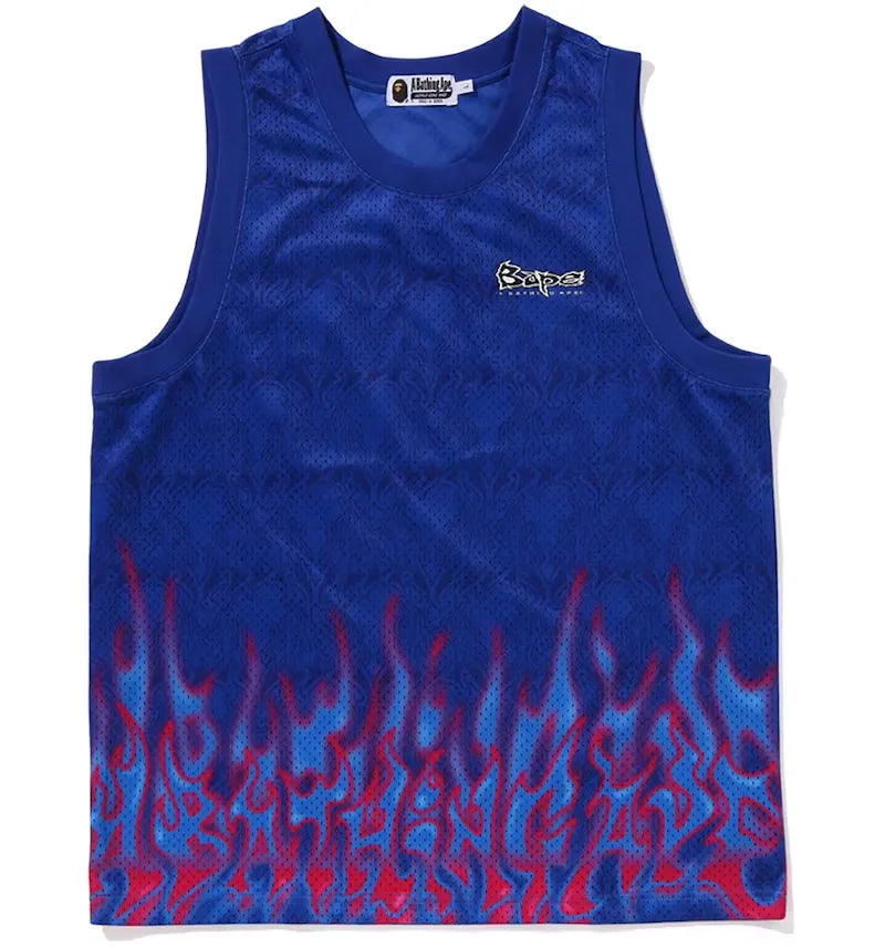 BAPE Flame Mesh Vest Blue - vue 360