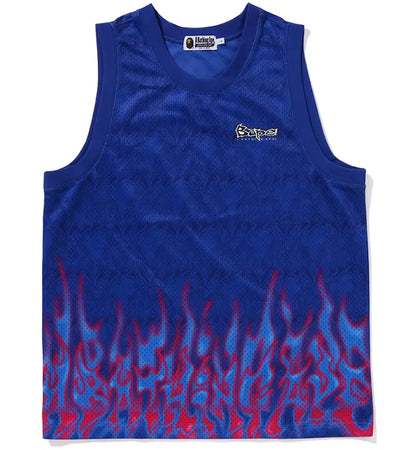 BAPE Flame Mesh Vest Blue - authentic BAPE product