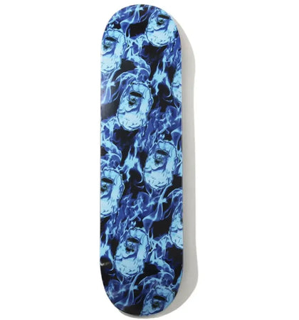 BAPE Flame Wide Ape Head Skateboard Deck Blue - authentic BAPE product