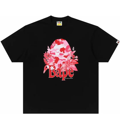 BAPE Flora Big Ape Head Relaxed Fit Tee Black - authentic BAPE product
