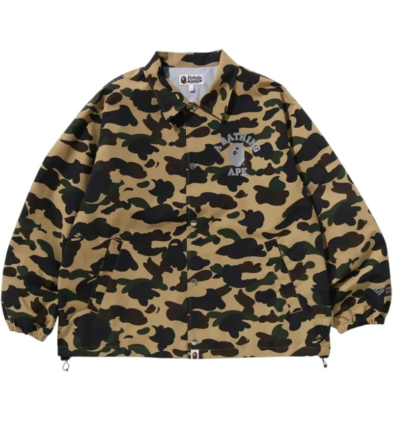 BAPE Gore-Tex Wind Stopper 1St Camo Relaxed Coach Jacket Jacket Yellow - vue 360