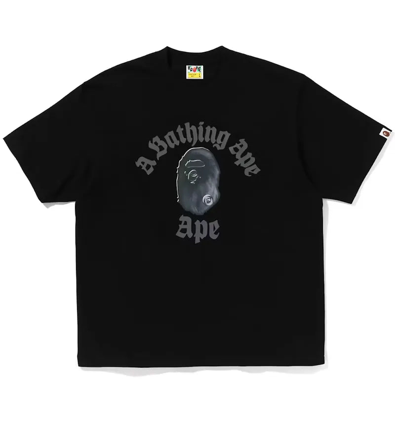 BAPE Gothic College Relaxed Fit Tee Black - vue 360