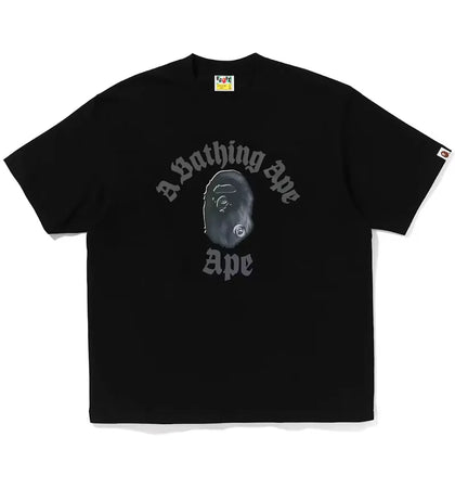 BAPE Gothic College Relaxed Fit Tee Black - authentic BAPE product