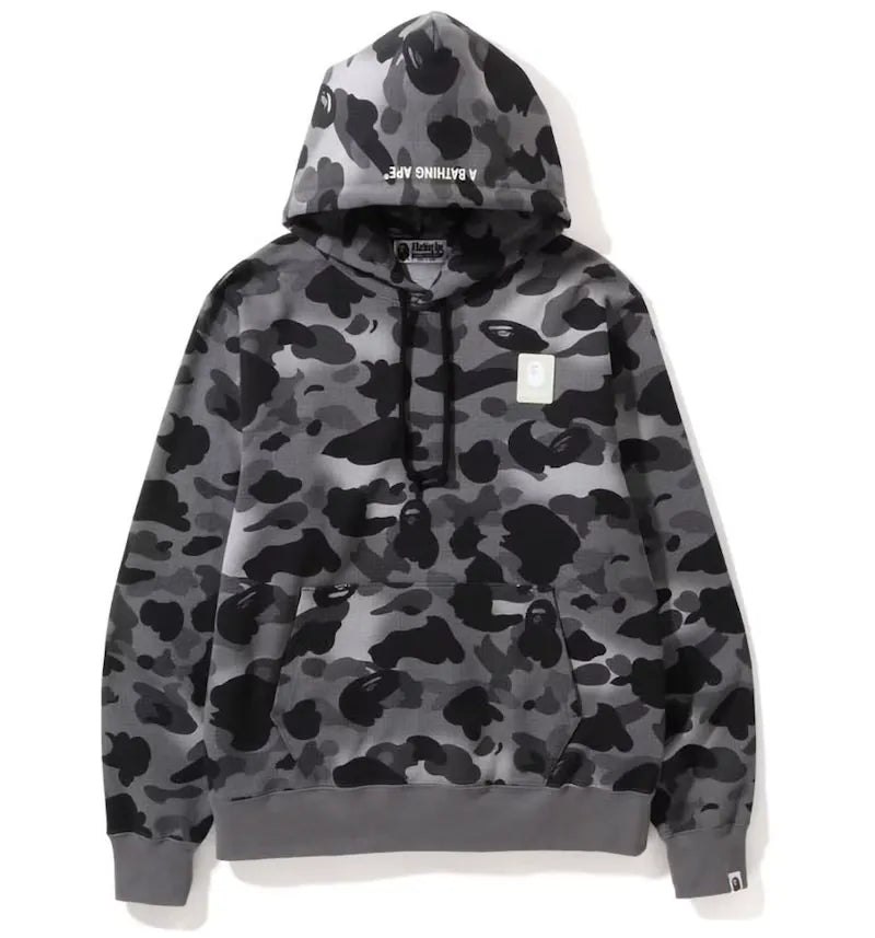 BAPE Grid Camo Pullover Hoodie Black - vue 360