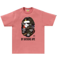 BAPE Hand Draw Pattern By Bathing Ape Tee Pink