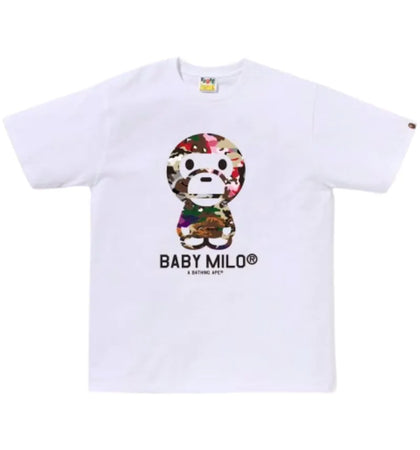 BAPE Hybrid Camo Baby Milo Logo T-shirt White Camo - authentic BAPE apparel